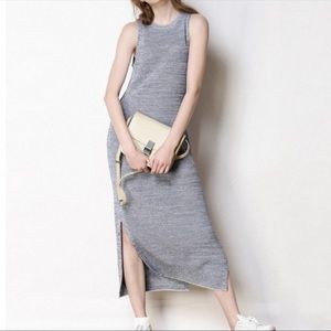 CAARA Tank Sweater Slit MIDI Dress Sleeveless Nordstrom Blue Size Small